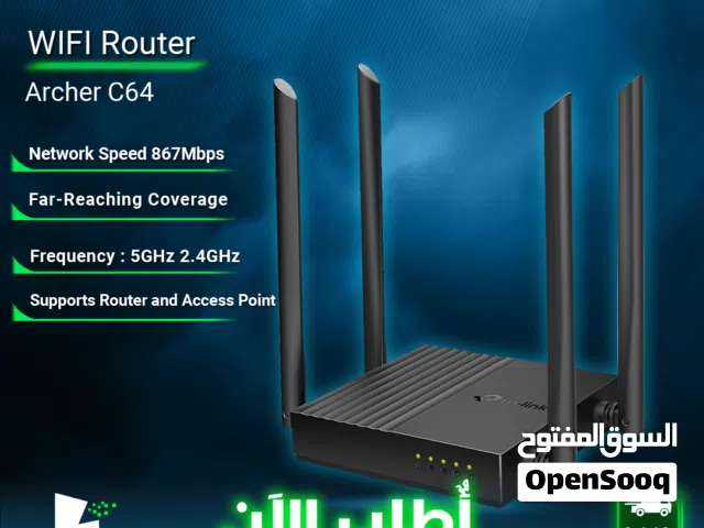 راوتر انترنت واي فاي عالي السرعة 5G & 2.4G TP-link WiFi Router archer AC1200 AC64