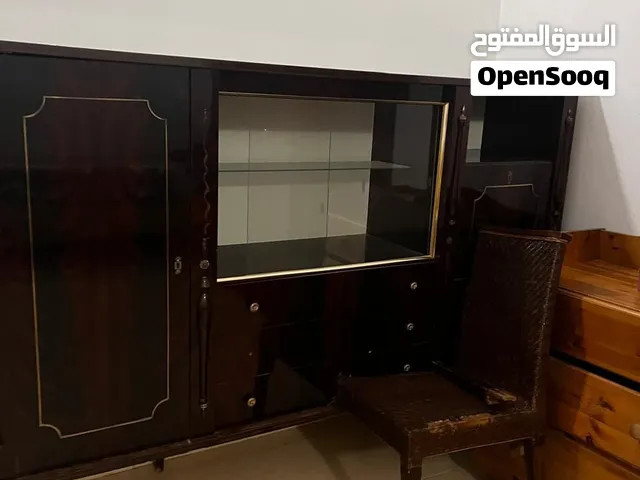 Glossy Wooden Display Cabinet with Glass Shelf , without chair , hoora Area