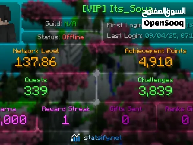 حساب ماينكرافت مشحون فيه للبيع