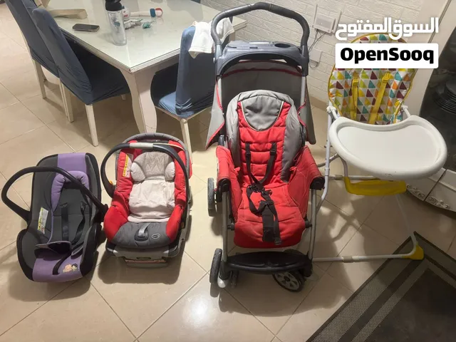 كوت اطفال للسياره شيكو + عرباي اطفال نوع شيكو + كرسي اكل نوع موذر كير + حاجز الاطفال اوروبي+ كوت صين