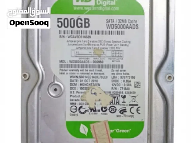 هارد 500 جيجا ويسترن ديجيتال أخضر عاطلان  -  A defective 500GB WD Green HDD