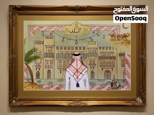 لوحات فنية يدوية أصلية تحاكي جدة القديمة التاريخية - البلد