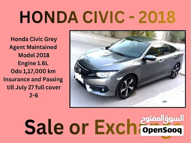 Honda Civic Grey Agent Maintained Model 2018 2-6