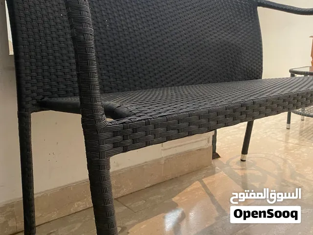 3-Piece Black Rattan Outdoor / Balcony Furniture Set