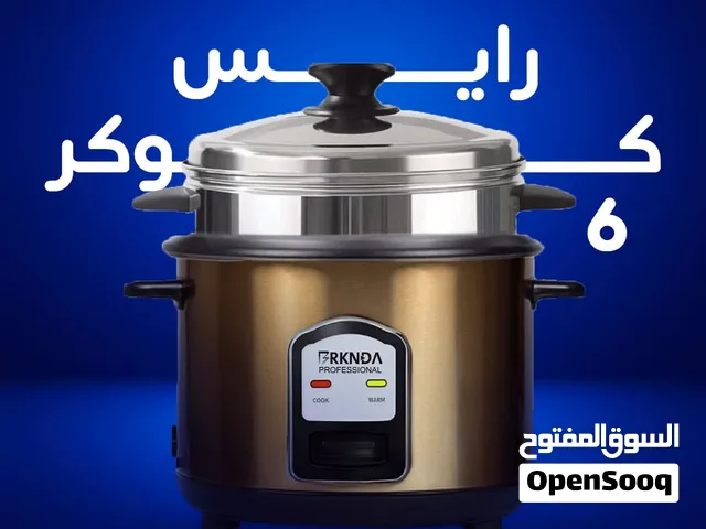 طنجرة رايس كوكر 6 لتر طباخ رز كهربائي سعة كبيرة للعائلة تسخين تلقائي غطاء زجاجي