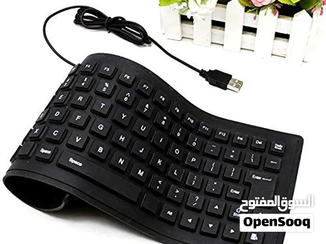 كيبورد سيلكون اسود مع وصله تايب سي يو اس بي