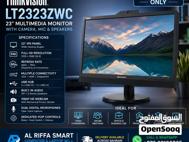 23 Full HD IPS Multimedia Monitor with Webcam, Microphone & Speakers