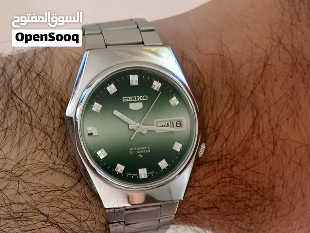 ساعة سيكو 5 لون تفاحي