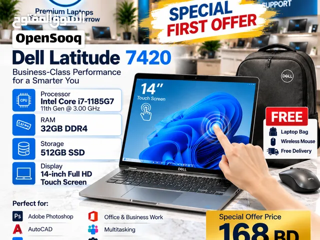 Dell Latitude 7420 Core I7 11th Gen Touch Laptop  32GB RAM  512GB SSD  14 FHD /WhatsApp