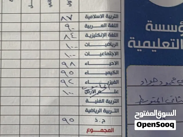مدرسة خصوصية متنقله لكافة المراحل وعلى وجه الخصوص لطلبة الثالث المتوسط الأعزاء جميع المواد الدراسية