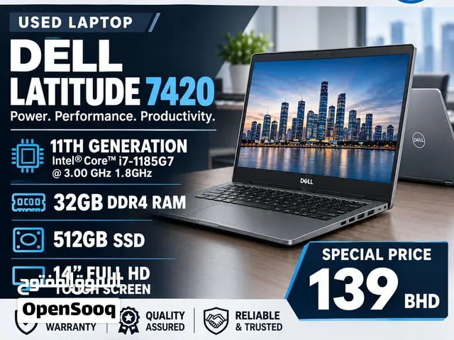 Dell Latitude 7420-core i7-32GB Ram, 512GB SSD, 11th gen touch screen 14 inch