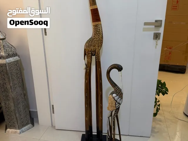 Wood Giraffe 2 meter hight and African Haron bird  one meter hight