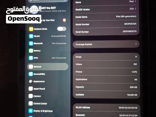 Apple iPad 9 256 GB in Tripoli