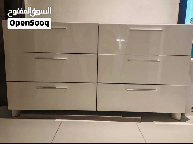 Glossy White 6 drawer chest dresser