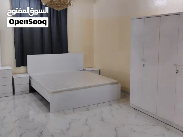 Bed with mattress and cupboard available.