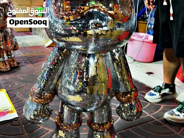 Large Disco Mirror Bear Figurine - Decorative Collectible