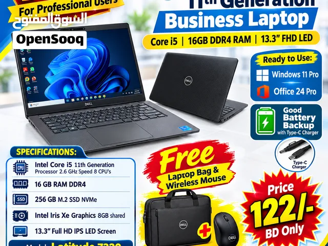 DELL 11th Generation Business Laptop Core i5 16GB DDR4 RAM Ready Win 11 Pro FREE BAG+MOUSE