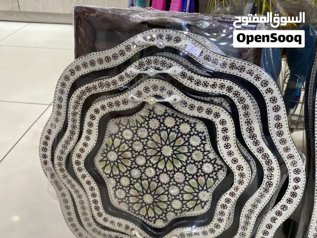 صواني ارابيسك شفل يدوي مصري ديكورات صواني ثلاث احجام  من الصدف الحقيقي التطعيم اليدوي طقم صواني صدف