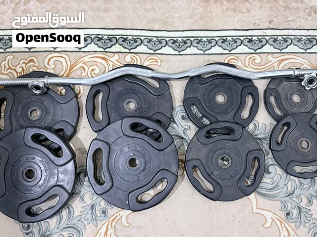 طقم أوزان 27.5 كجم مع بار زجزاج  27.5KG Weight Set with EZ Curl Bar