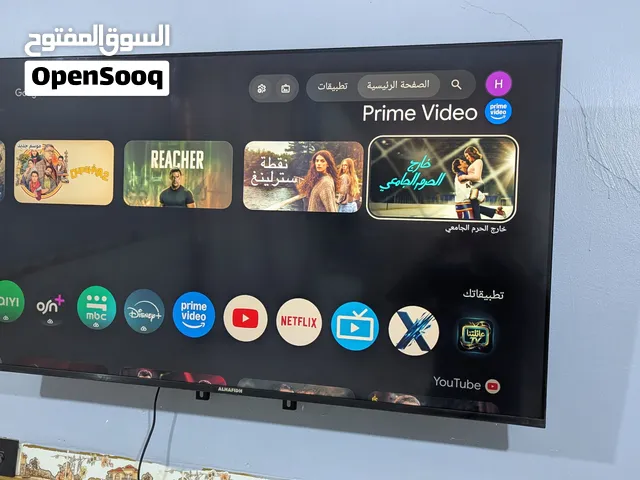 سلام عليكم شاشه الحافض حجم 55 نضام كوكل تيفي  فوركي حقيقي الوان مشبعه صوت استريومضخمات دخاليه مضخمات