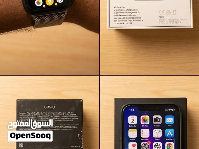 ايفون + ساعة ابل + ايربود ابل برو