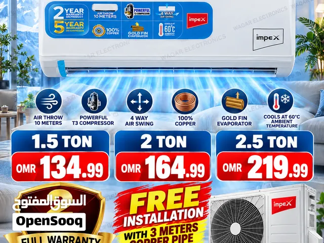 Impex split ac 2 year full warranty