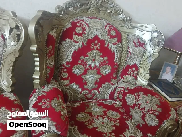 طقم كنب  خشب زان   حفر يدوي وقماش ثقيل