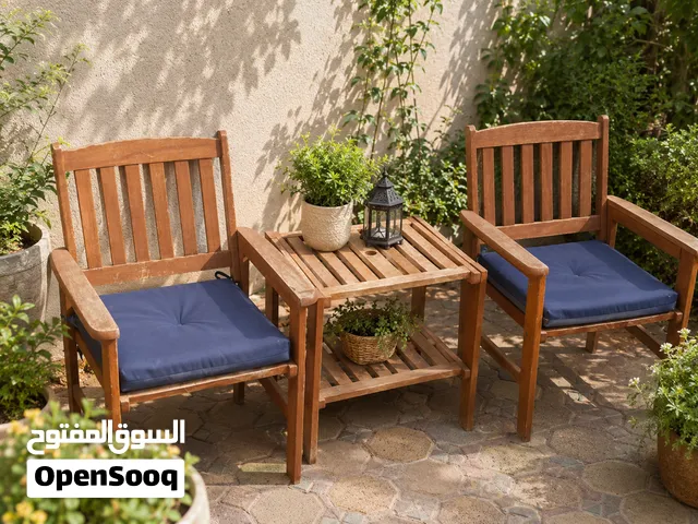 Wooden Outdoor Patio Set, 2 Chairs + Table