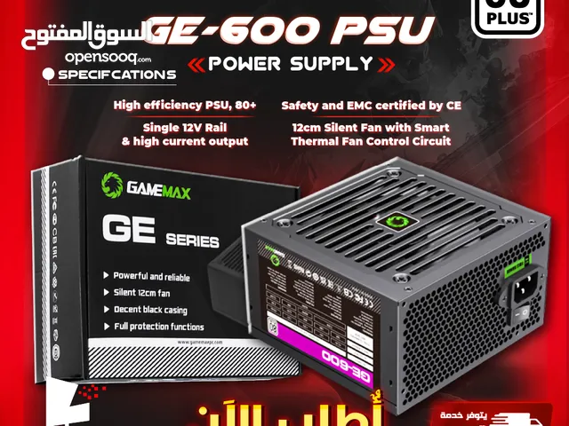 مزود طاقه باور سبلاي جيماكس بيسي PC تجميعة  600 Power Supply GE-Series Gamemax GE
