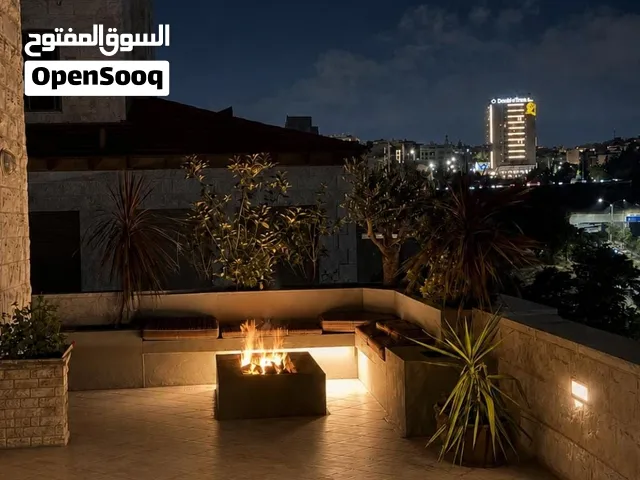 for rent semi-furnished luxury duplex roof apartment prime location in abdoun-15439