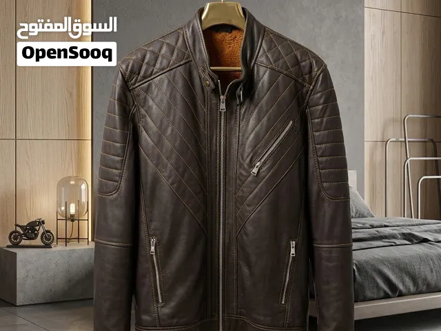 چاكيت جلد طبيعي وارد الخارج مقاس اكس لارج موديل 2026