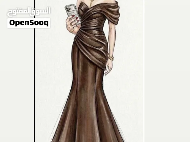 فستان سهره بني من بلان بي بوتيك