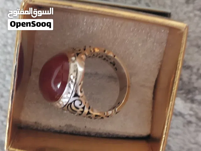 خاتم فضة فص يمني كبدي اصلي