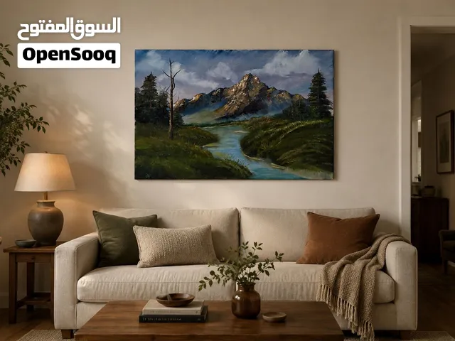 Where the mountains meet - original painting (60 x 90 cm) done with high quality oil paints .