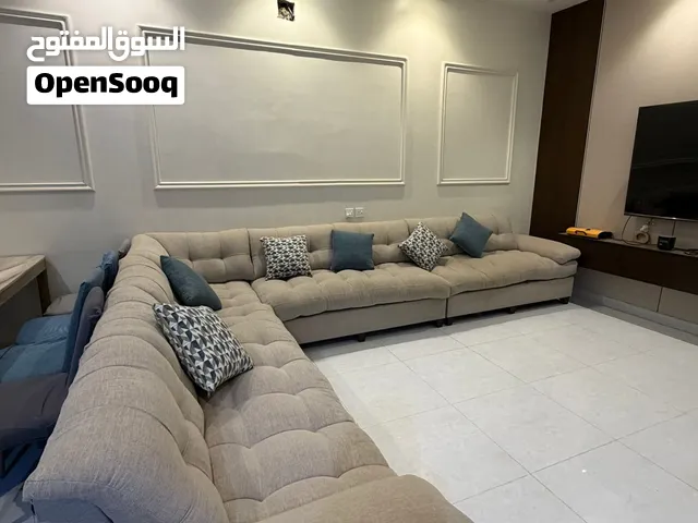 كنب حرف L + طاوله طعام 8 كراسي