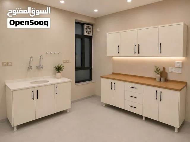 كاونتر خشب MDF مترين ارضي وملحق مع سنگ متر و 20 مرمر