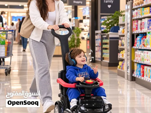 سيارة ركوب الاطفال حوض امان و عامود قيادة و اصولت موسيقى و اضاءه و امكانية ترك الطفل يقودها لوحده ب