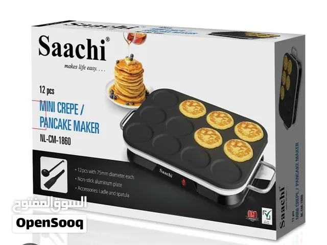 Saachi 12Pcs Mini Crepe & Pancake Maker (Model NL-CM-1860), an electric appliance designed to cook