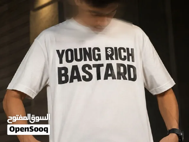 تيشيرت أوفر سايز / بوكس فيت قطن بوليفار فاخر - YOUNG RICH BASTARD
