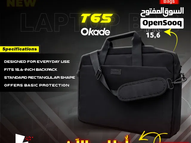 Okade 15.6 Inch T65 Shoulder Laptop Bag شنطة لابتوب لون اسود شكل مميز