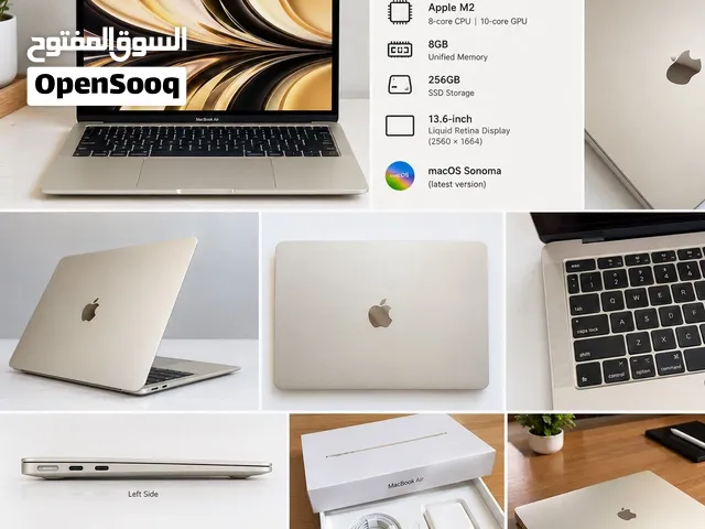 للبيع MacBook Air M2 – لون Starlight الذهبي الفاتح