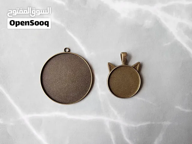 Cabochon Pendant Frame [8 pcs] bronze and silver: round