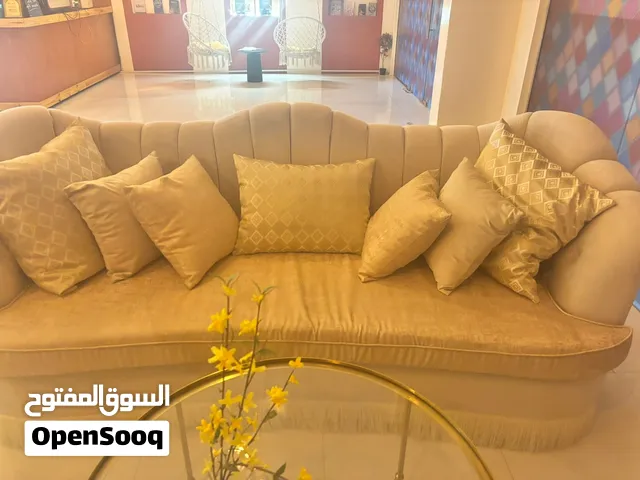 2 X 3 Seater Sofa + 2 X coffee table + 14 X cushions + 2 X poofs