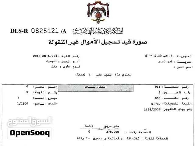 ارض للبيع في ابو نصير