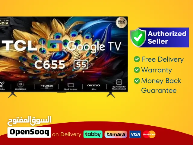 TCL 55 Android Smart QLED TV - 4K, 55C655