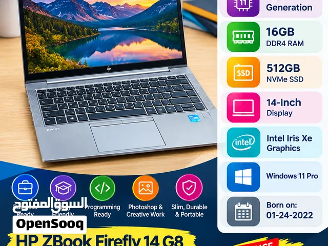 OFFER PICE BORN ON DATE 01-24-2022 HP ZBOOK FIREFLY 14-G8 CORE i7 1185G7 3.00GHz SPEED 16GB RAM DDR-