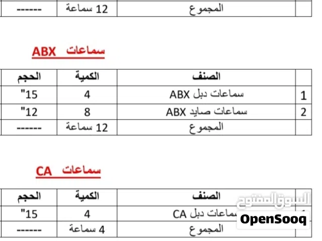 سماعات و بوارات للبيع