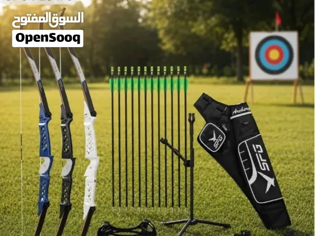 قوس رماية ريكيرف متكامل، مناسب للتدريب وممارسة رياضة الرماية،  مع مجموعة من الملحقات الأساسية