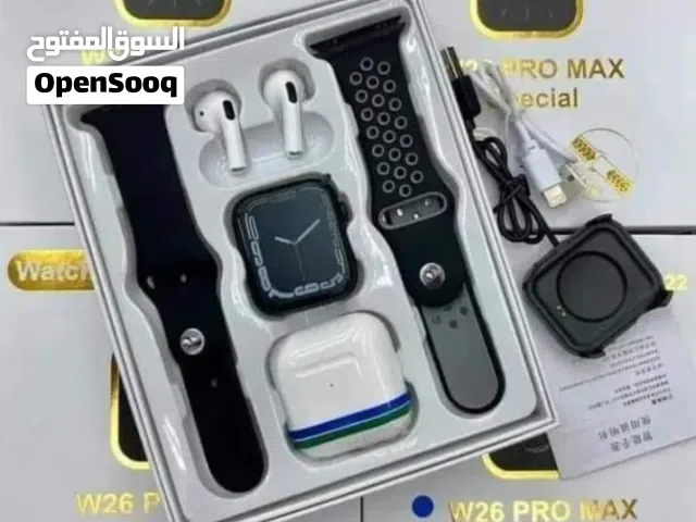 الساعة الذكية المميزة موديل W26 Pro Max مع سماعة بلوتوث هدية