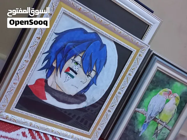 للبيع لوحات جداريه فنيه مميزه لتزيين الغرف و الصاله خمس حبات متوفره ثلاث بمقاس 16*12 و اثنين A4